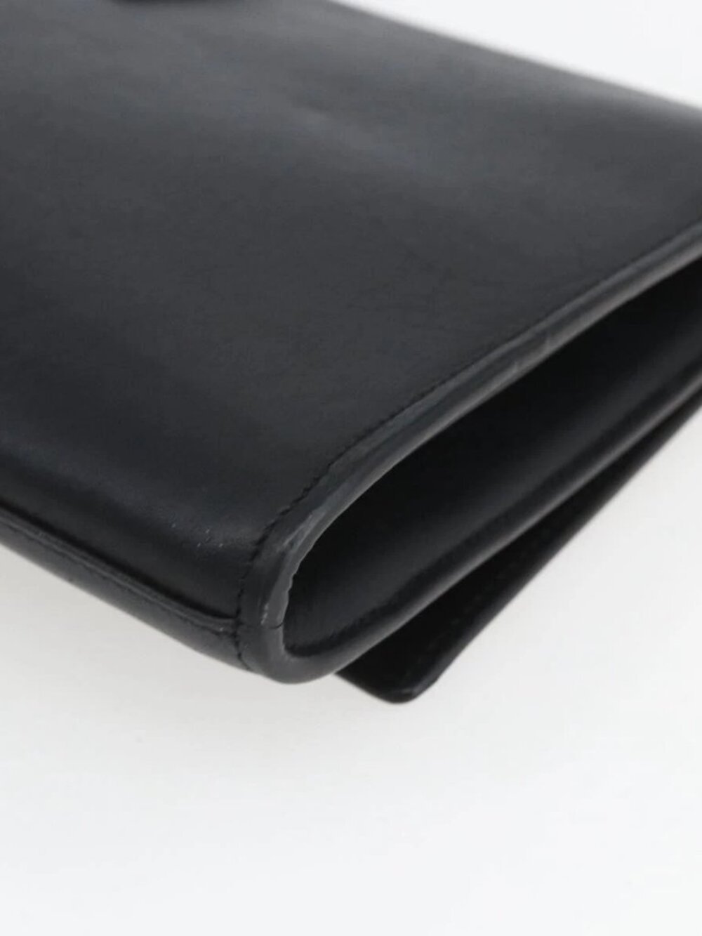 SAINT LAURENT Clutch Bag Leather Black Gold Auth ka1261 - Picture 5 of 16